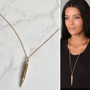 CC Skye Gold-Tone "Revolver" Bullet Pendant Necklace $110 Edgy Punk Shopbop